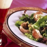Salade aux langoustines et pois gourmands