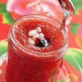 Gaspacho de gelée de cerises et fraises fraîches